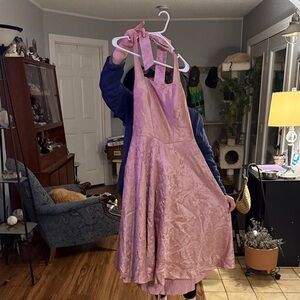 Elegant Pink Halter Dress